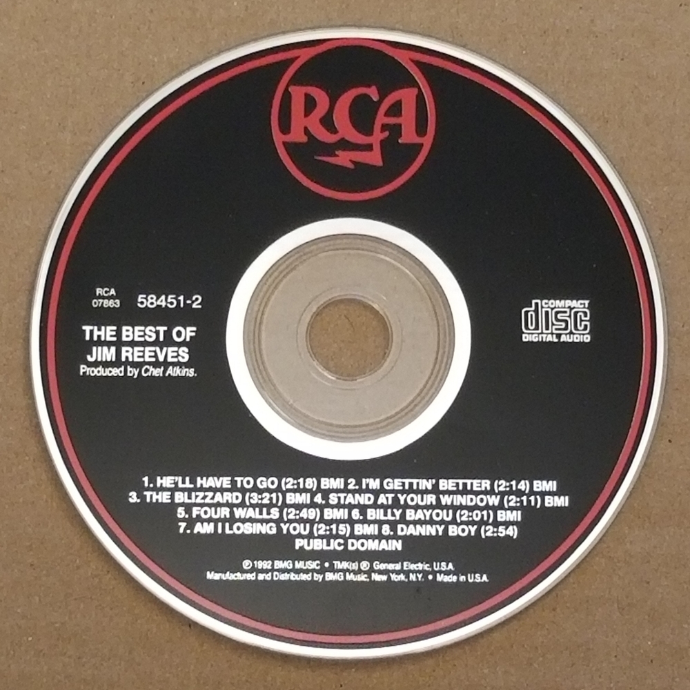 The Best Of Jim Reeves CD 1992